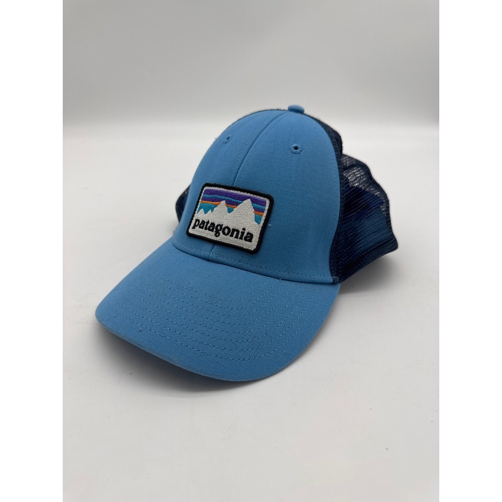 Patagonia Adjustable Trucker Hat SnapBack One‎ Size Carolina Blue/Navy Mesh Cap